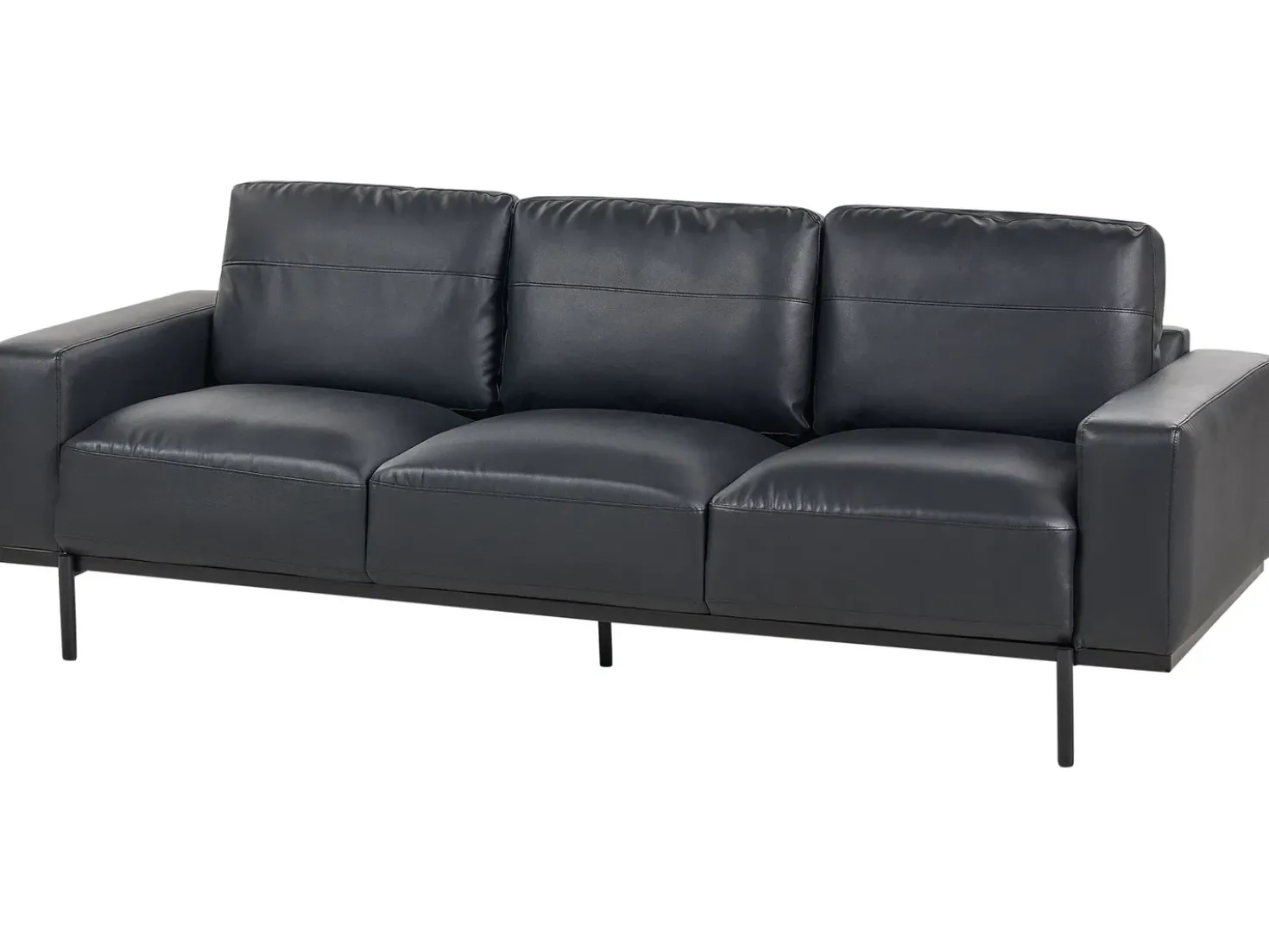 Set da salotto 6 posti SOVIK Pelle sintetica Nero