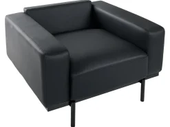 Set da salotto 6 posti SOVIK Pelle sintetica Nero