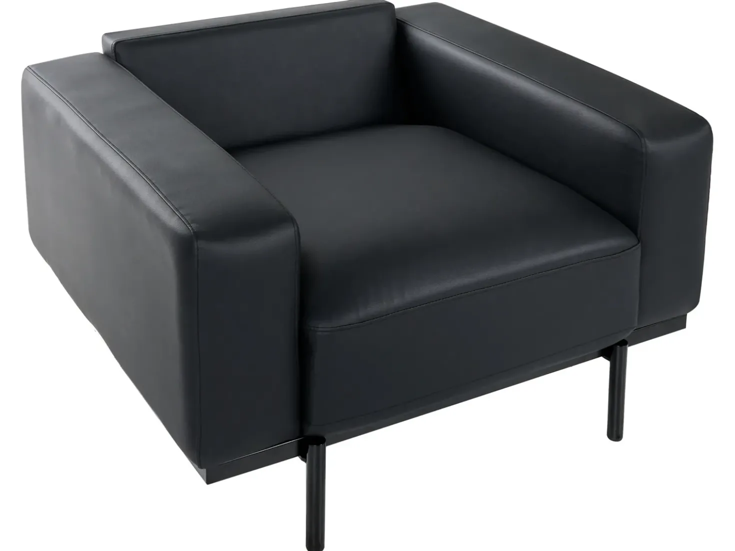 Set da salotto 6 posti SOVIK Pelle sintetica Nero