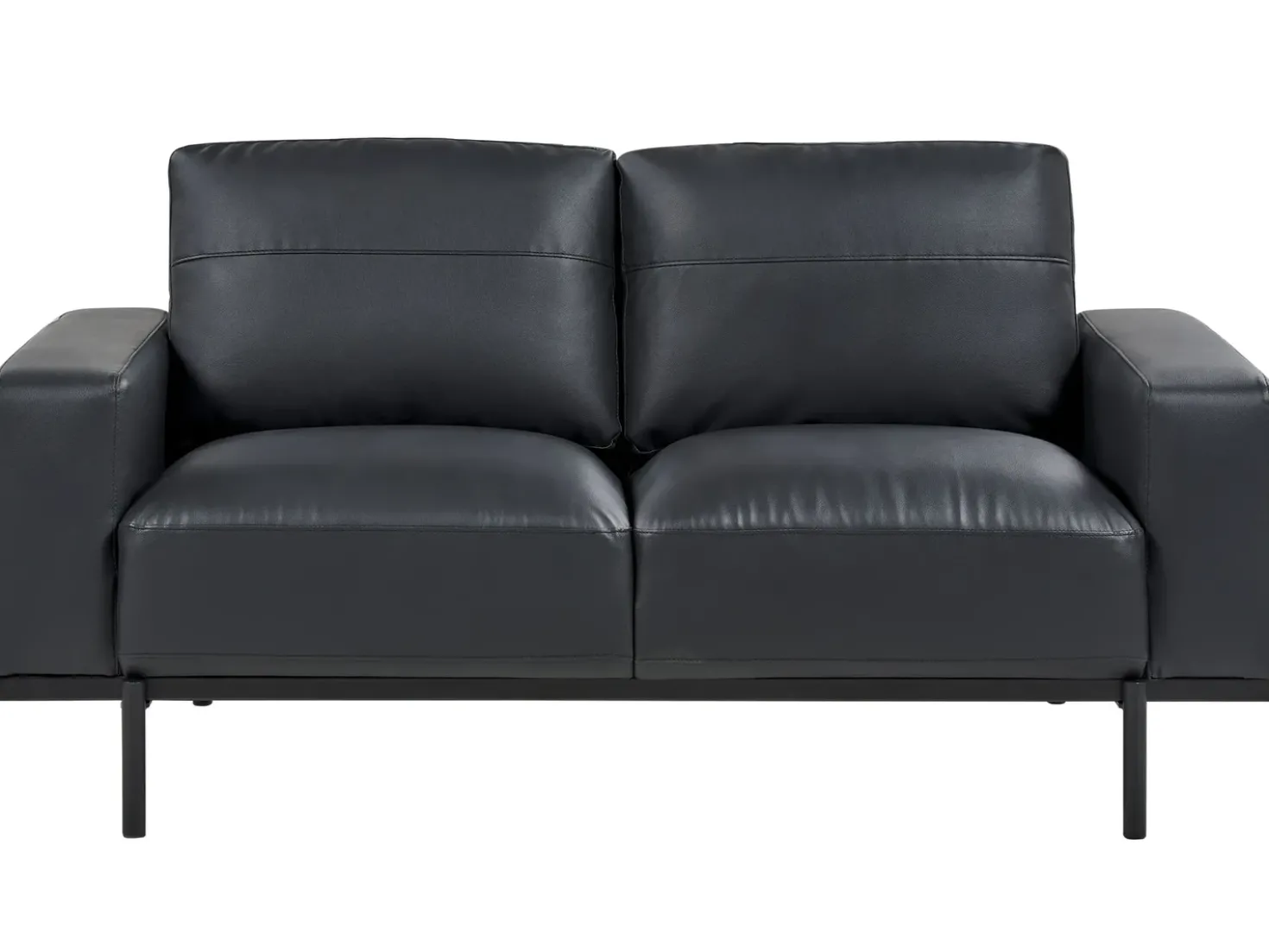 Set da salotto 6 posti SOVIK Pelle sintetica Nero