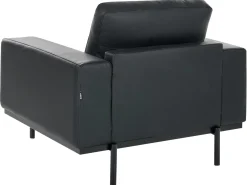 Set da salotto 6 posti SOVIK Pelle sintetica Nero