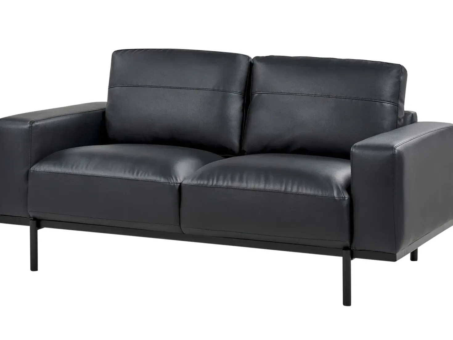 Set da salotto 6 posti SOVIK Pelle sintetica Nero