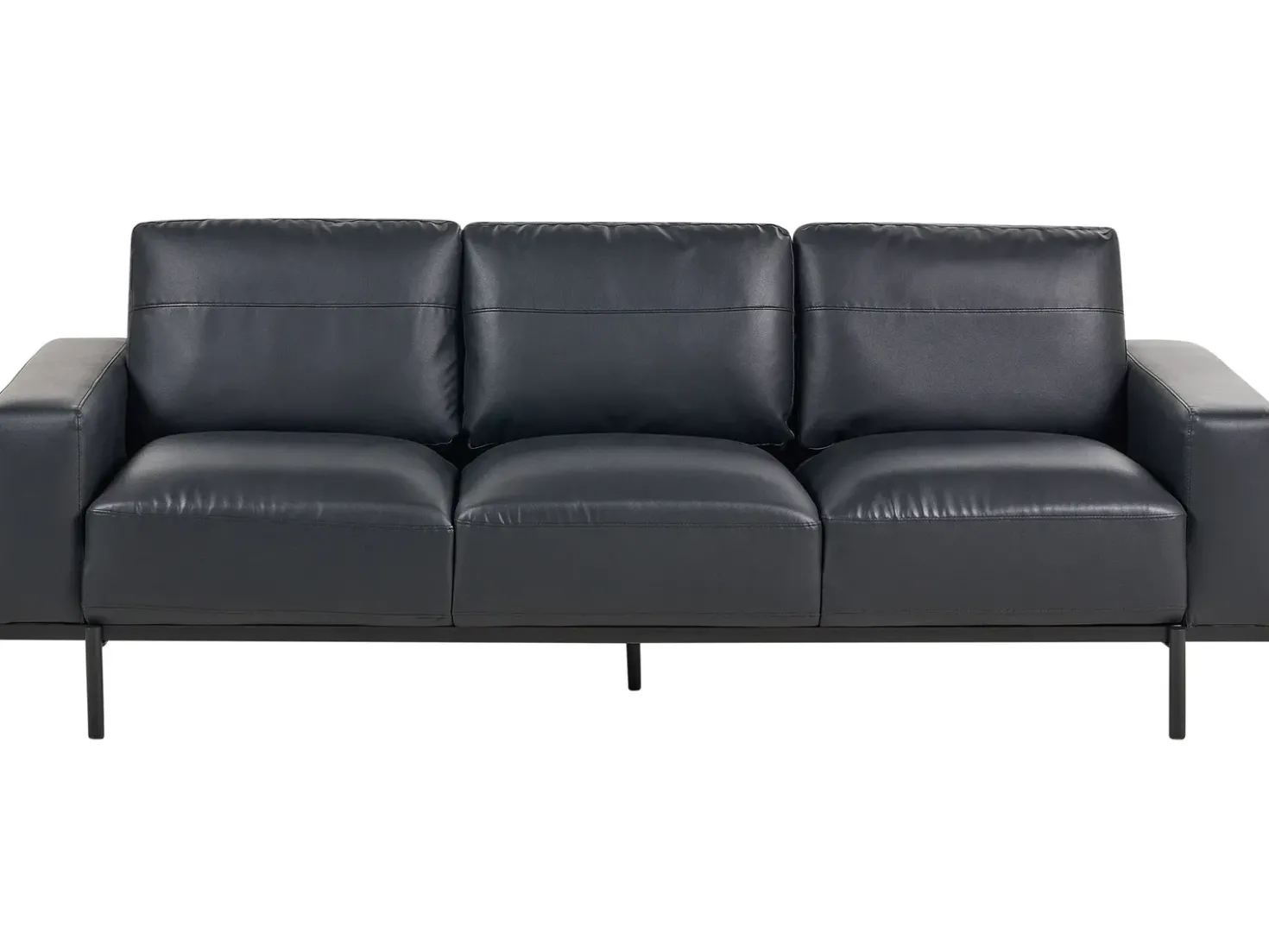Set da salotto 6 posti SOVIK Pelle sintetica Nero