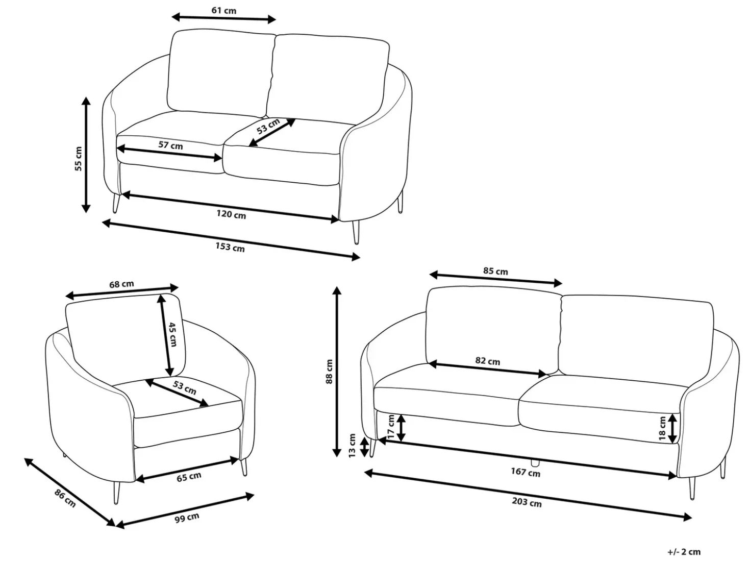 Set da salotto 6 posti TROSA Tessuto Beige chiaro