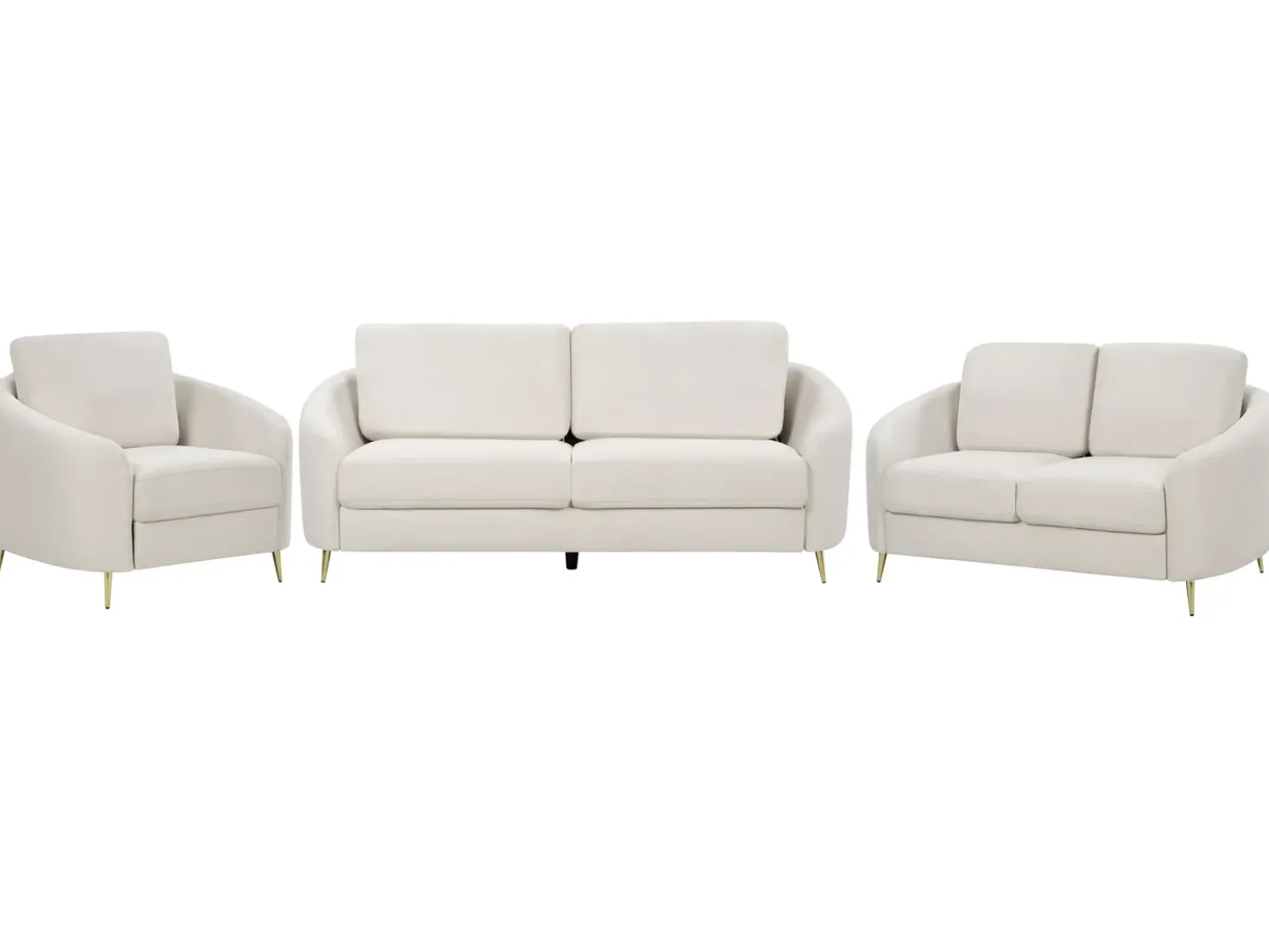 Set da salotto 6 posti TROSA Tessuto Beige chiaro