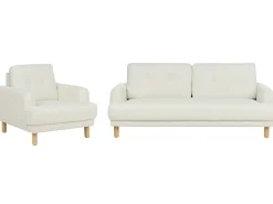 Set da salotto 4 posti TUVE Tessuto Bianco sporco