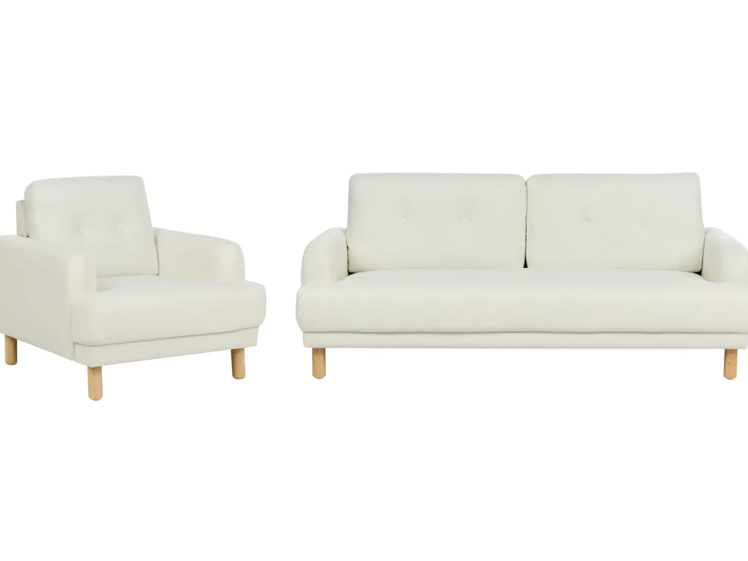Set da salotto 4 posti TUVE Tessuto Bianco sporco