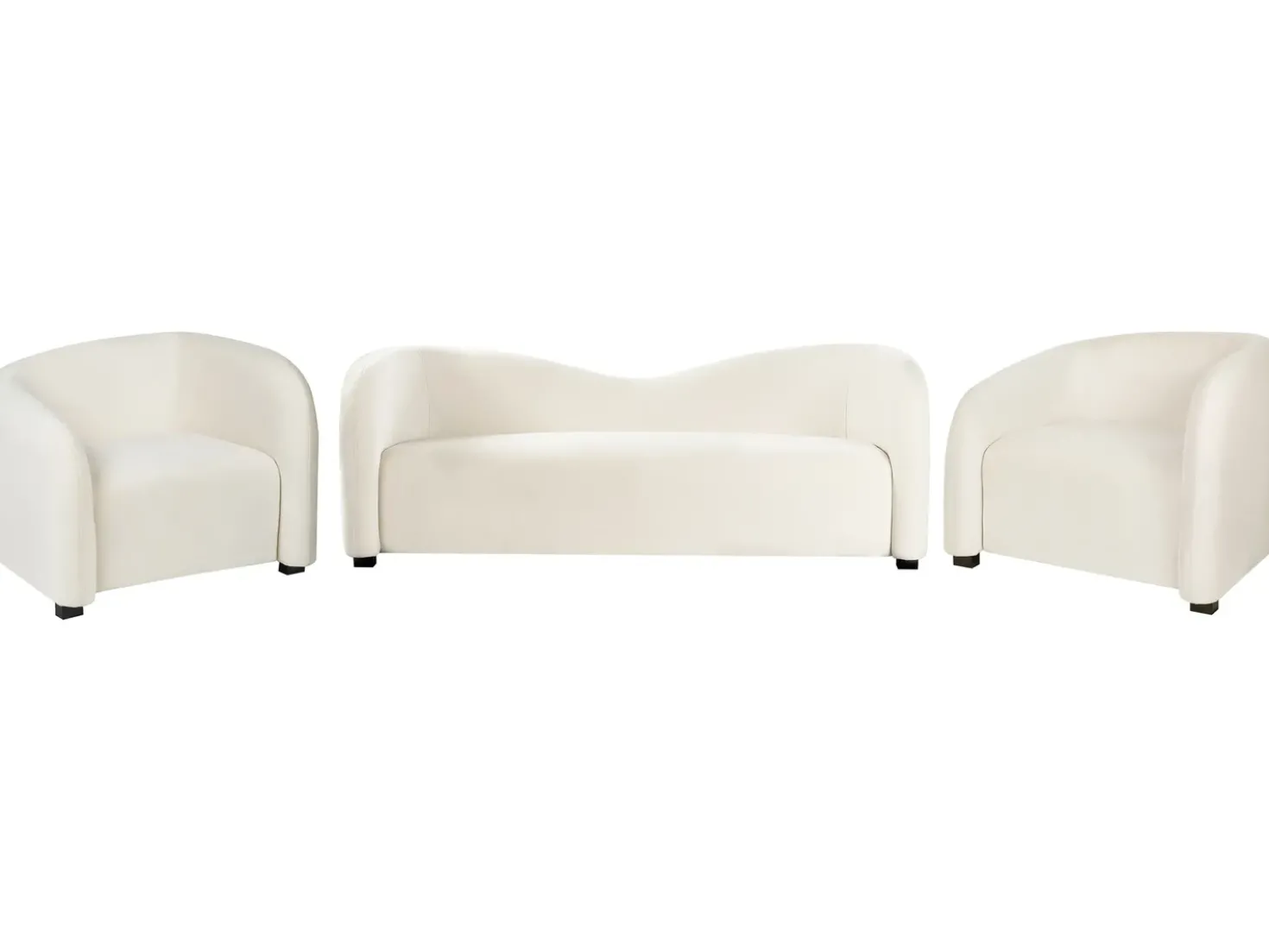 Set da salotto 5 posti VELTADA Velluto Bianco sporco