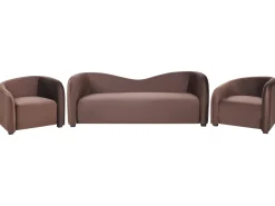 Set da salotto 5 posti VELTADA Velluto Marrone scuro