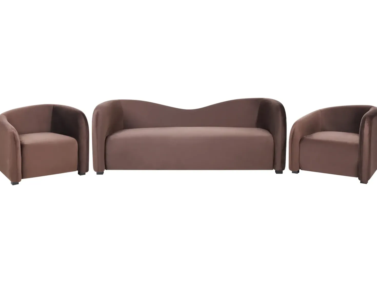 Set da salotto 5 posti VELTADA Velluto Marrone scuro