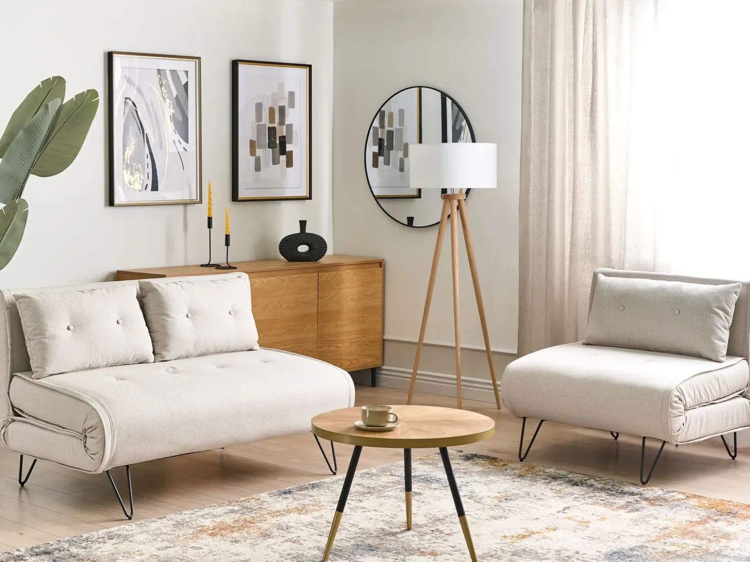 Set da salotto 3 posti VESTFOLD Tessuto Beige chiaro