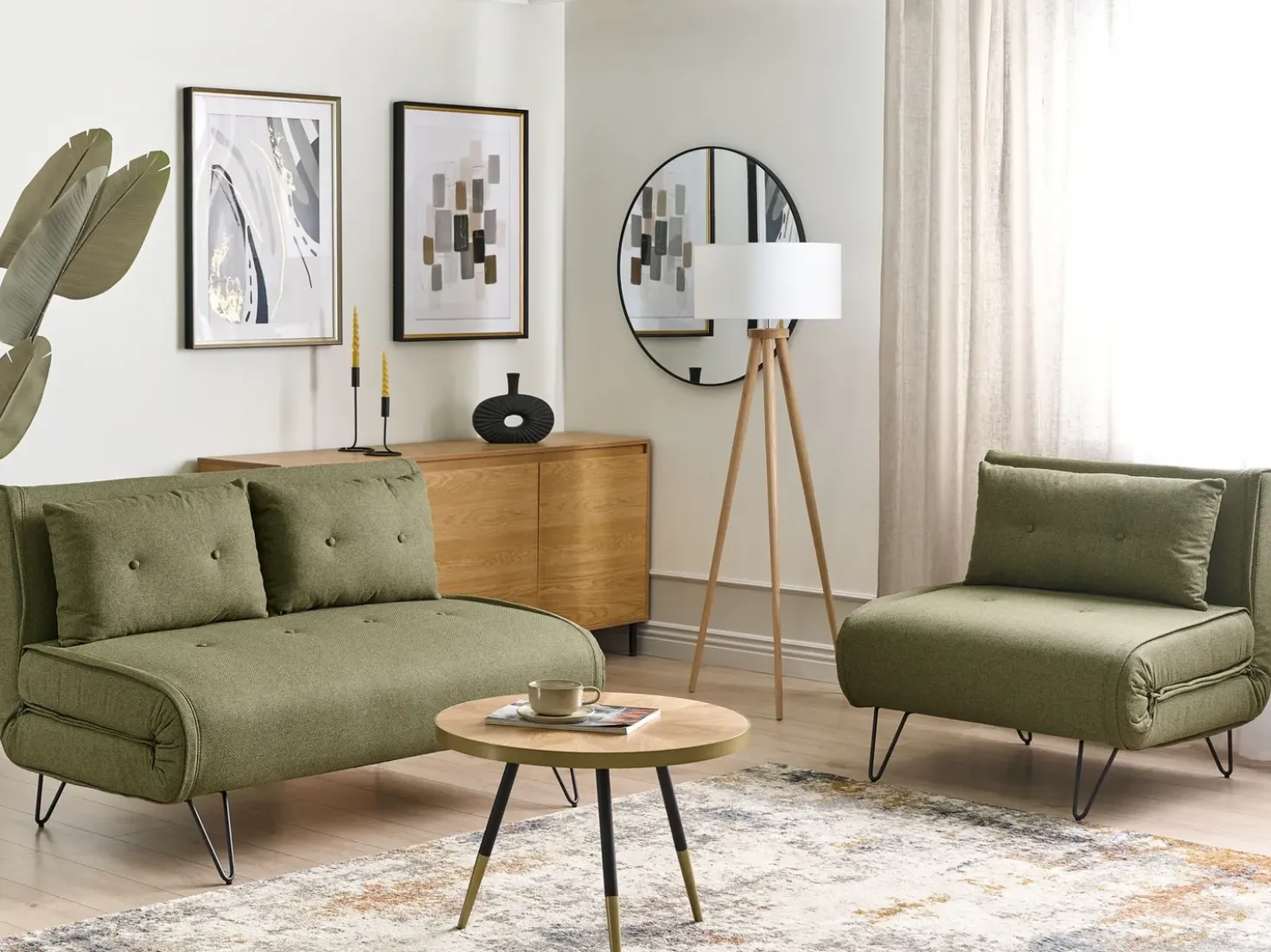Set da salotto 3 posti VESTFOLD Tessuto Verde oliva