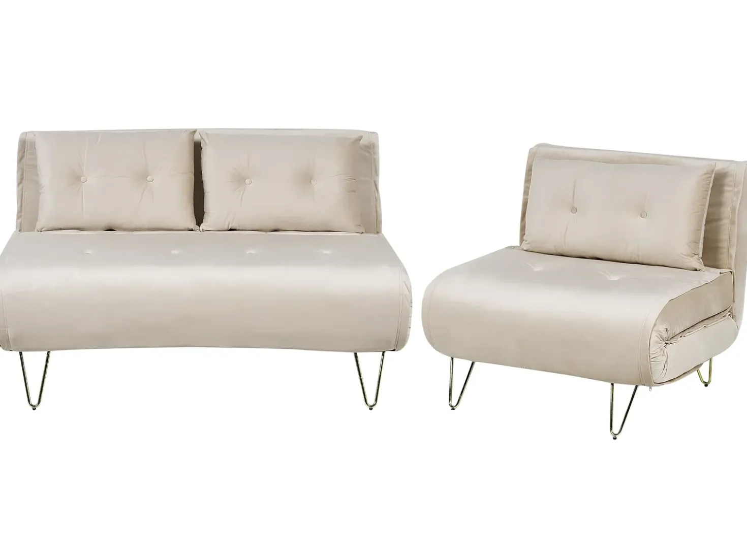 Set da salotto 3 posti VESTFOLD Velluto Beige
