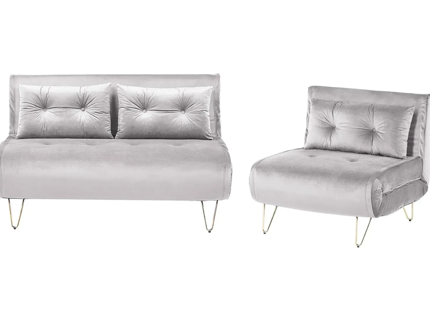 Set da salotto 3 posti VESTFOLD Velluto Grigio
