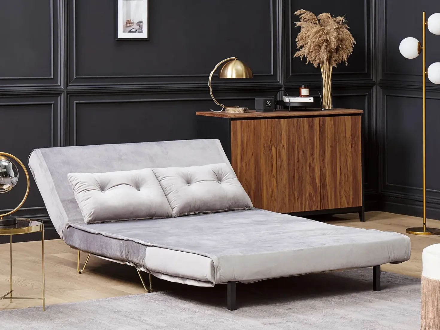 Set da salotto 3 posti VESTFOLD Velluto Grigio