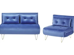 Set da salotto 3 posti VESTFOLD Velluto Blu marino