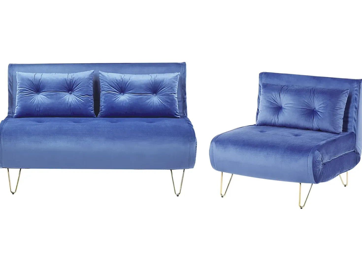 Set da salotto 3 posti VESTFOLD Velluto Blu marino