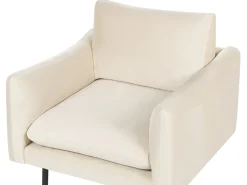 Set da salotto 5 posti VINTERBRO Velluto Beige chiaro con ottomana