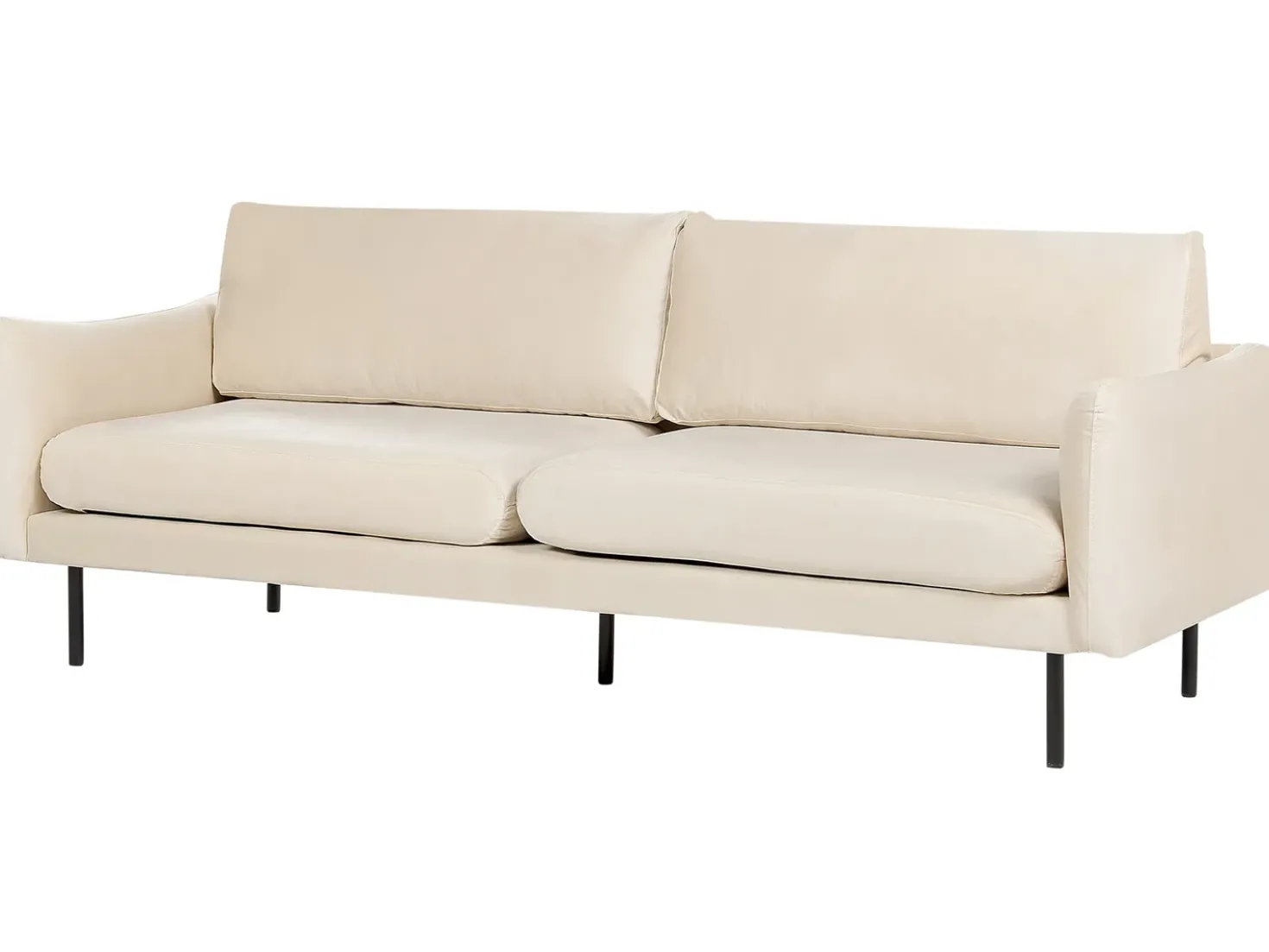 Set da salotto 5 posti VINTERBRO Velluto Beige chiaro con ottomana