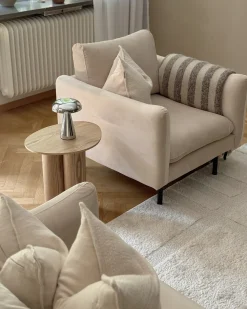 Set da salotto 5 posti VINTERBRO Velluto Beige chiaro con ottomana