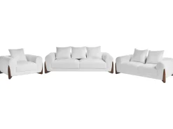 Set da salotto 6 posti VINLIDEN Bouclé Bianco