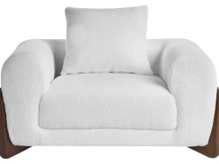 Set da salotto 6 posti VINLIDEN Bouclé Bianco