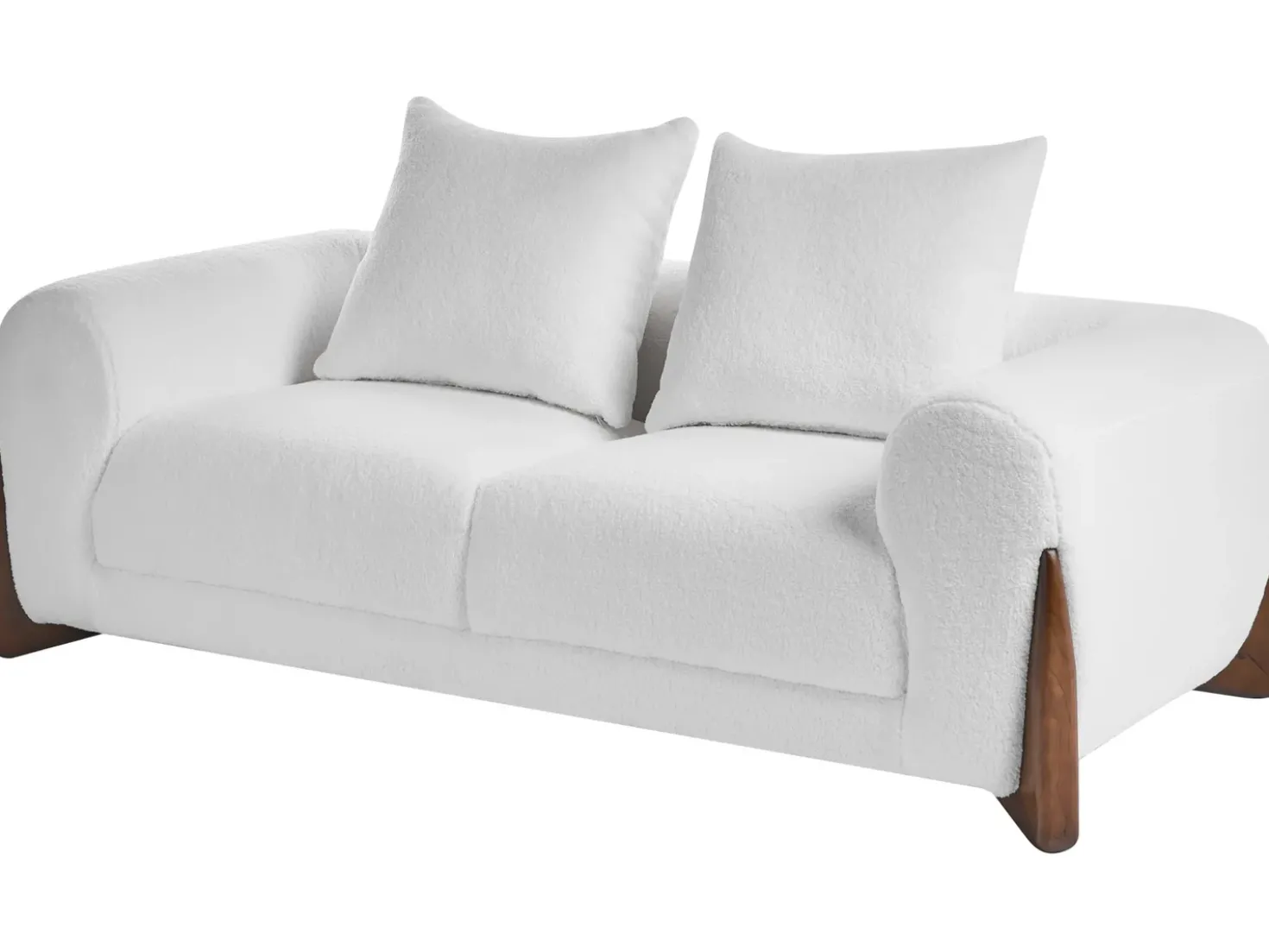 Set da salotto 6 posti VINLIDEN Bouclé Bianco