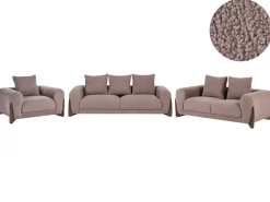 Set da salotto 6 posti VINLIDEN Bouclé Marrone