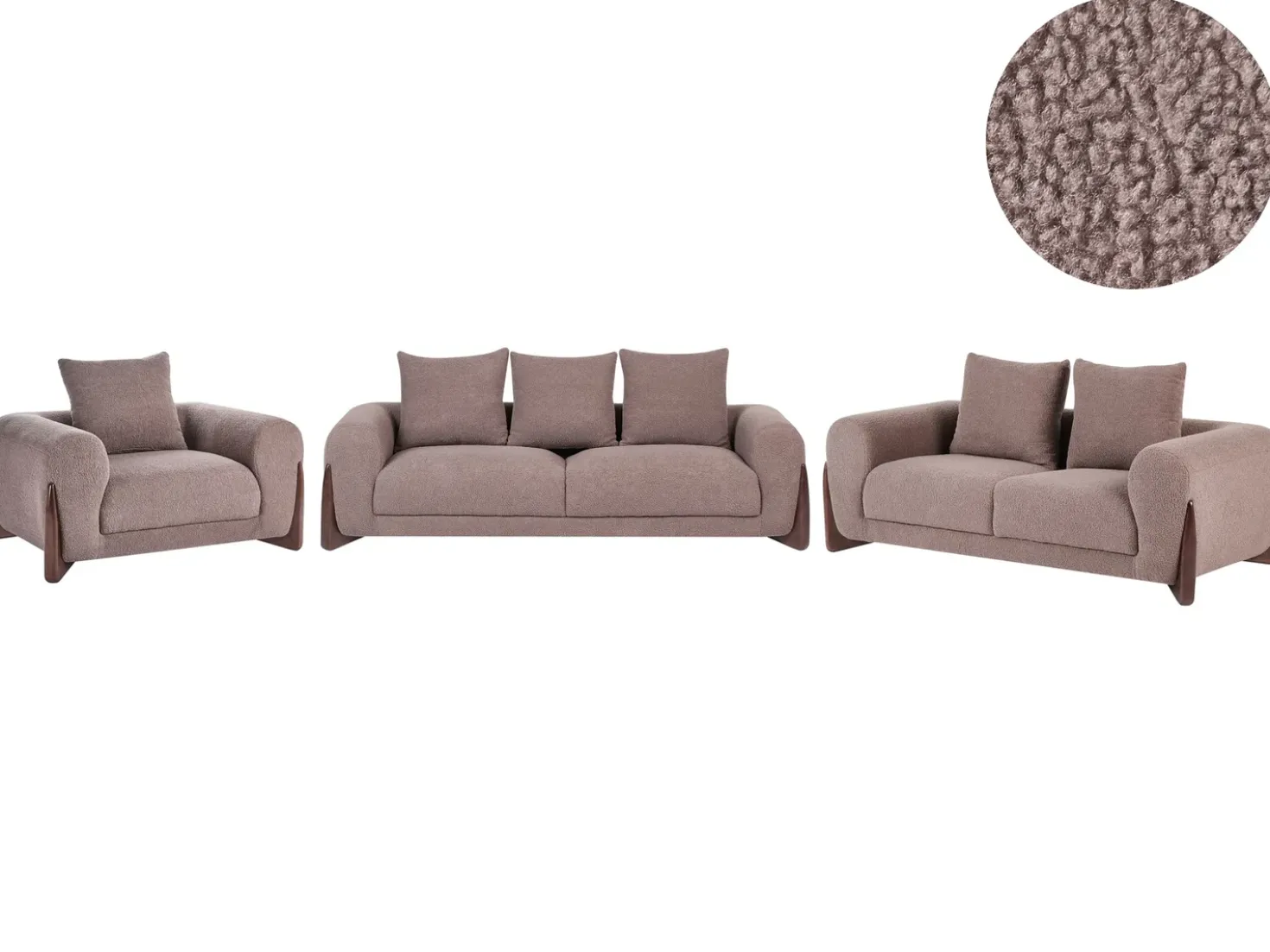 Set da salotto 6 posti VINLIDEN Bouclé Marrone