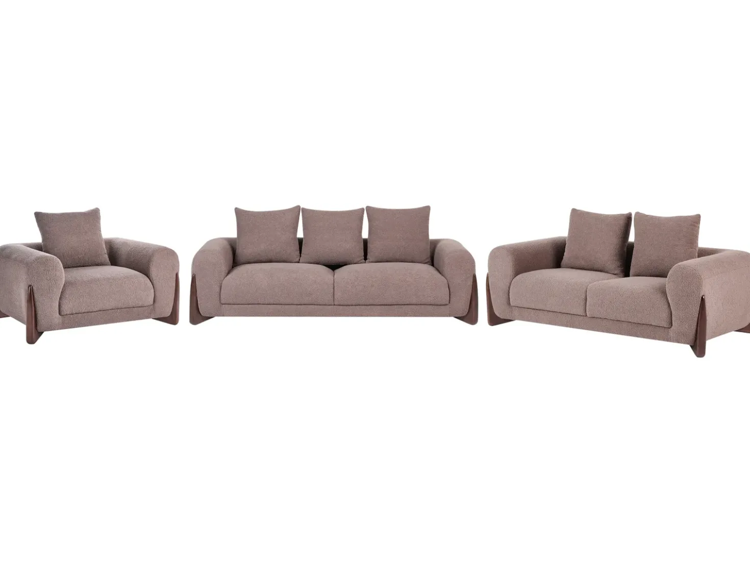 Set da salotto 6 posti VINLIDEN Bouclé Marrone