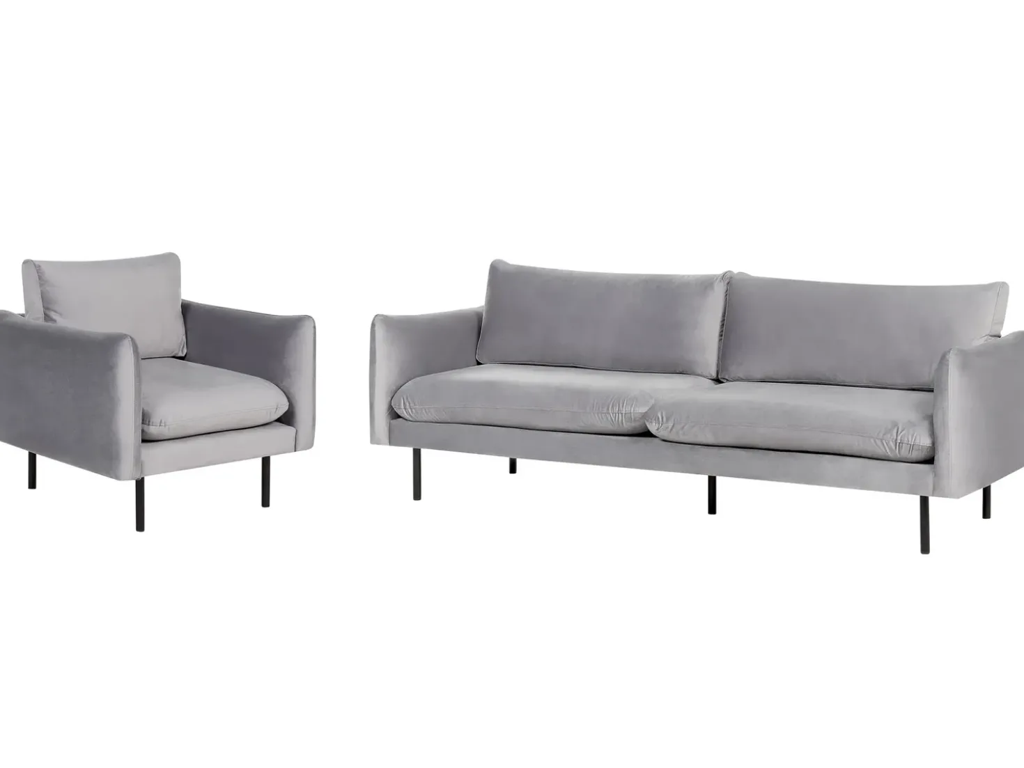 Set da salotto 4 posti VINTERBRO Velluto Grigio