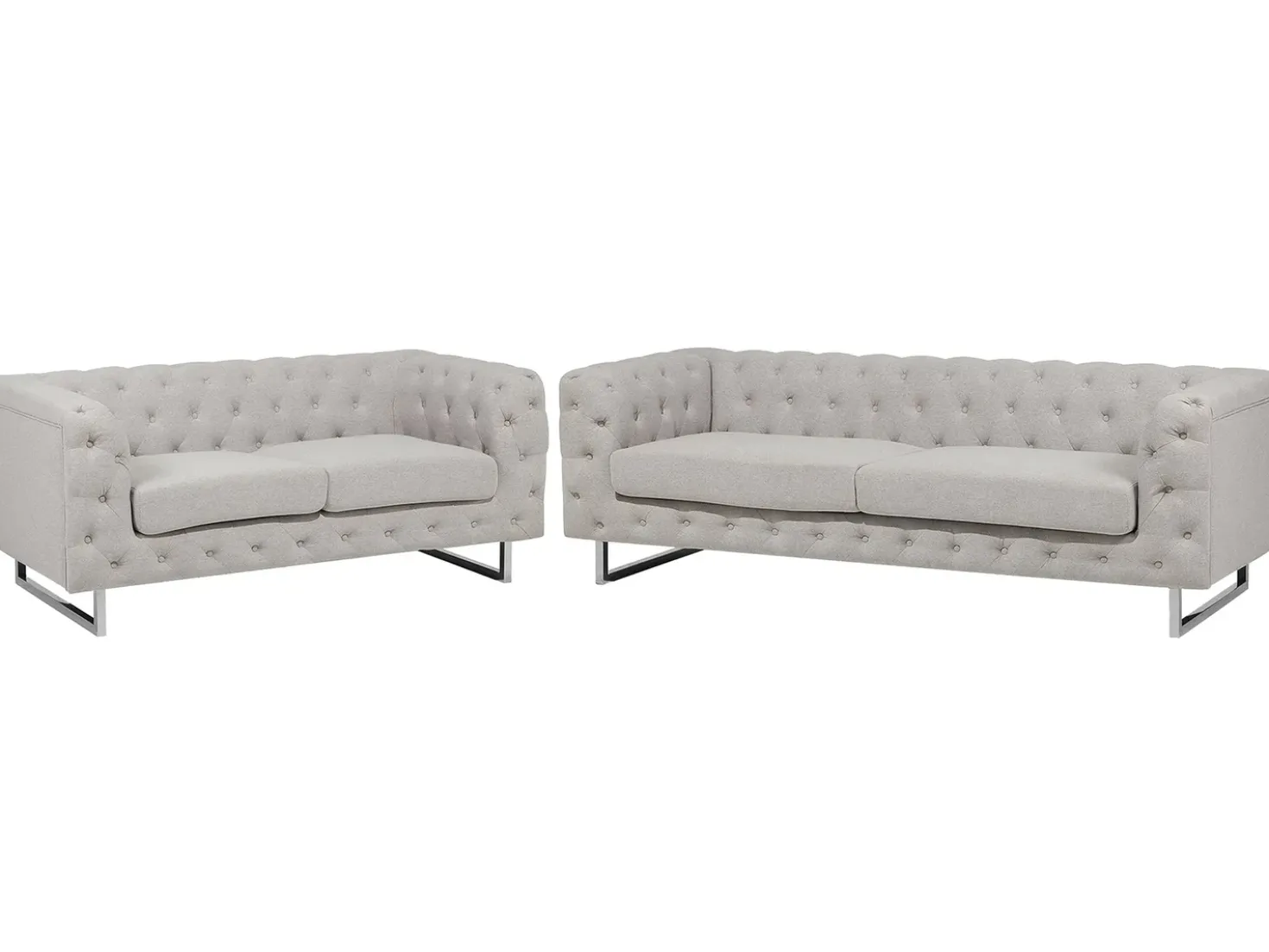 Set da salotto 5 posti VISSLAND Tessuto Beige chiaro