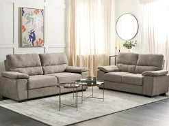 Set da salotto 5 posti VOGAR Tessuto Marrone chiaro
