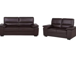 Set da salotto 5 posti VOGAR Pelle sintetica Marrone scuro