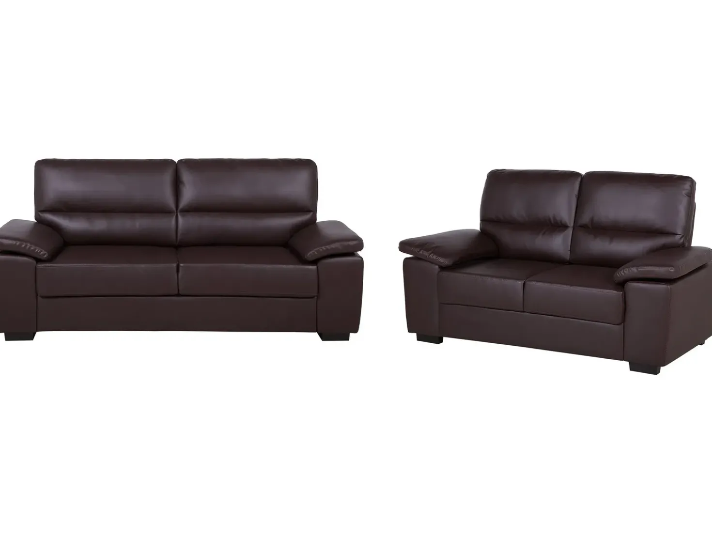 Set da salotto 5 posti VOGAR Pelle sintetica Marrone scuro