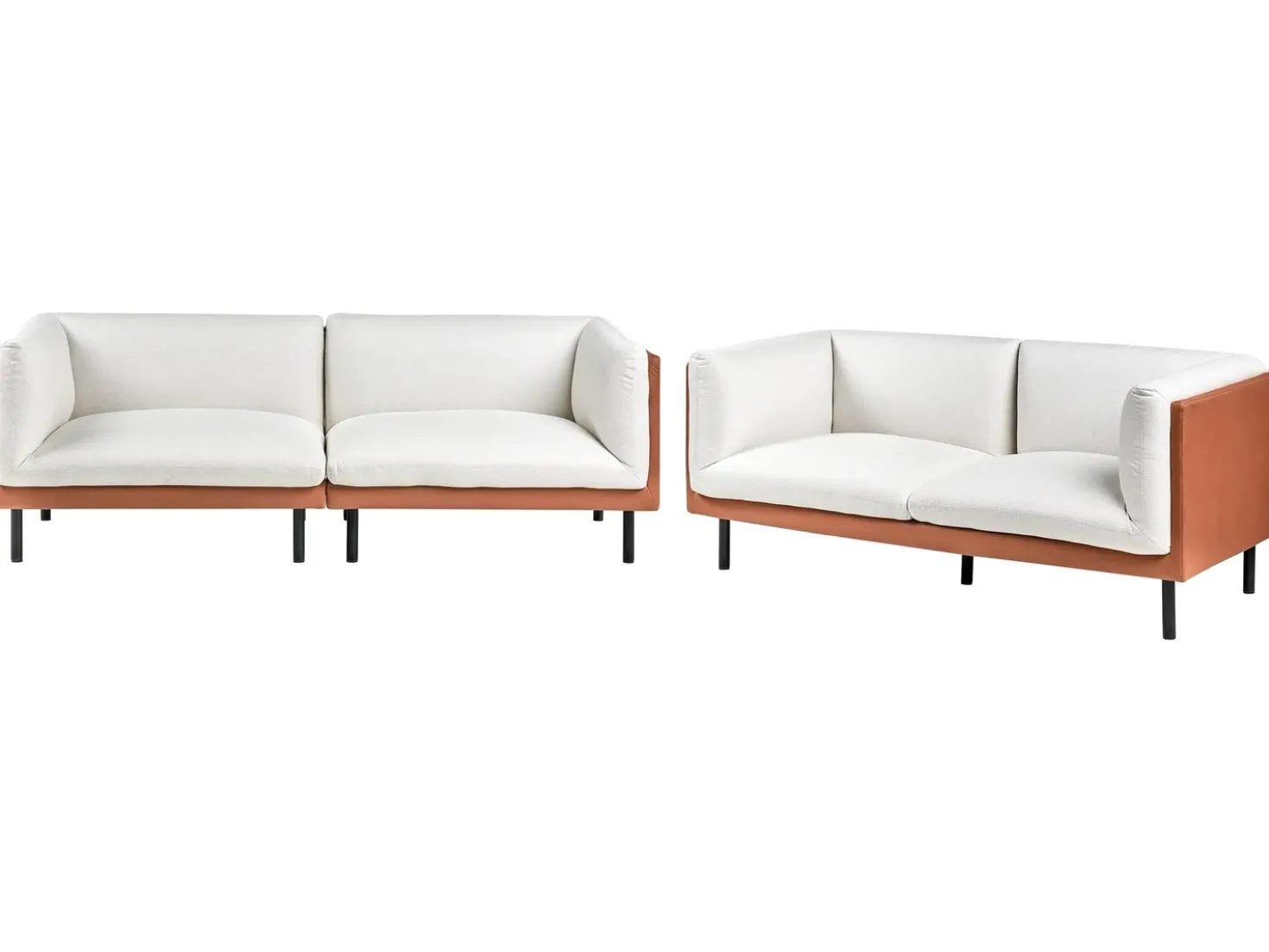 Set da salotto 5 posti VORGOD Tessuto Bianco sporco