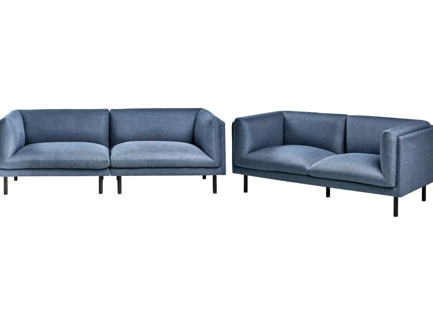 Set da salotto 5 posti VORGOD Tessuto Blu scuro