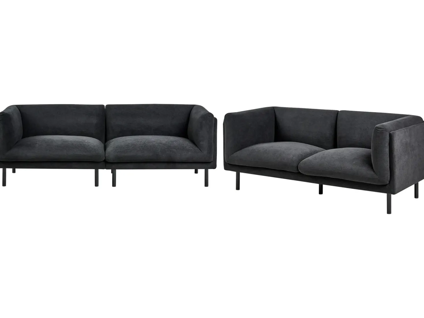 Set da salotto 5 posti VORGOD Tessuto Nero