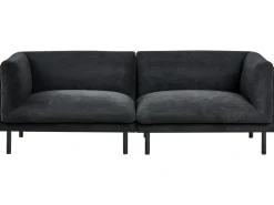 Set da salotto 5 posti VORGOD Tessuto Nero