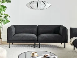 Set da salotto 5 posti VORGOD Tessuto Nero