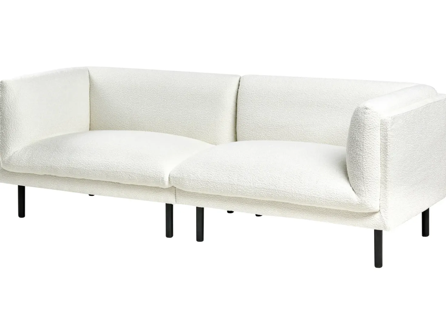 Set da salotto 5 posti VORGOD Bouclé Bianco sporco