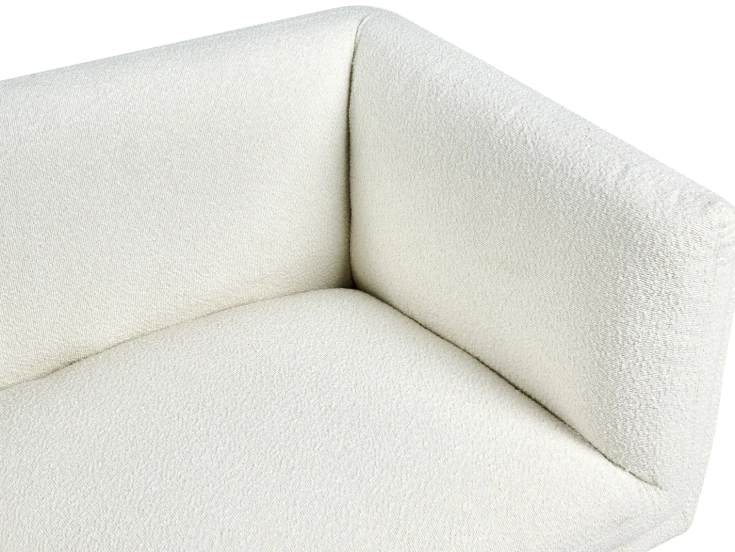Set da salotto 5 posti VORGOD Bouclé Bianco sporco