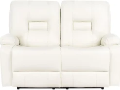 Set da salotto con poltrona reclinabile manuale 4 posti BERGEN Pelle sintetica Bianco