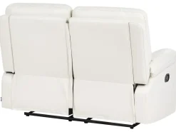Set da salotto con poltrona reclinabile manuale 4 posti BERGEN Pelle sintetica Bianco