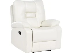 Set da salotto con poltrona reclinabile manuale 4 posti BERGEN Pelle sintetica Bianco