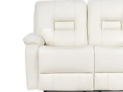 Set da salotto con poltrona reclinabile manuale 4 posti BERGEN Pelle sintetica Bianco