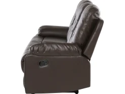 Set da salotto con poltrona reclinabile manuale 6 posti BERGEN Pelle sintetica Marrone