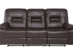 Set da salotto con poltrona reclinabile manuale 6 posti BERGEN Pelle sintetica Marrone