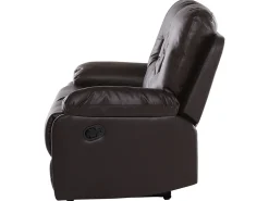 Set da salotto con poltrona reclinabile manuale 6 posti BERGEN Pelle sintetica Marrone