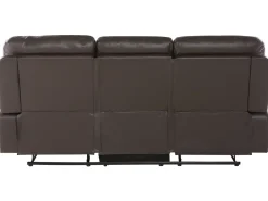 Set da salotto con poltrona reclinabile manuale 6 posti BERGEN Pelle sintetica Marrone